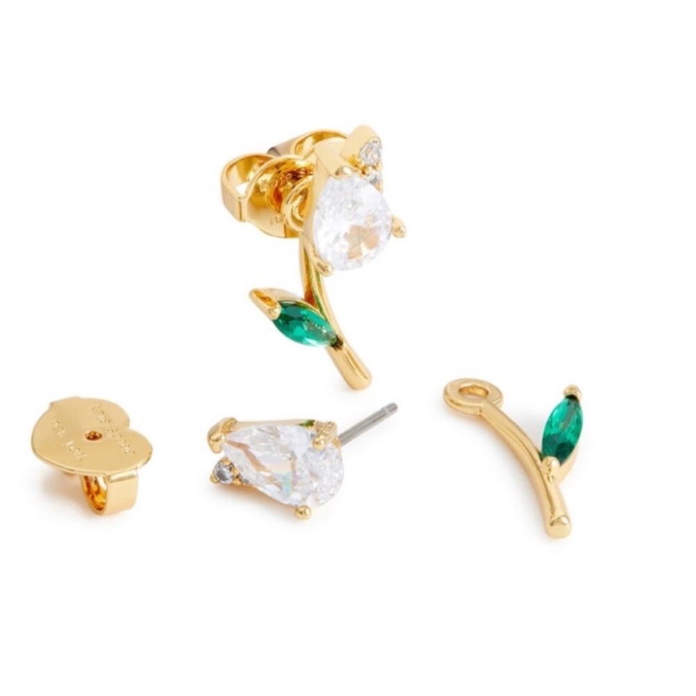 Kate Spade Stud Earrings NWT / Crystal Tulip Stud Earrings - Picture 5 of 10